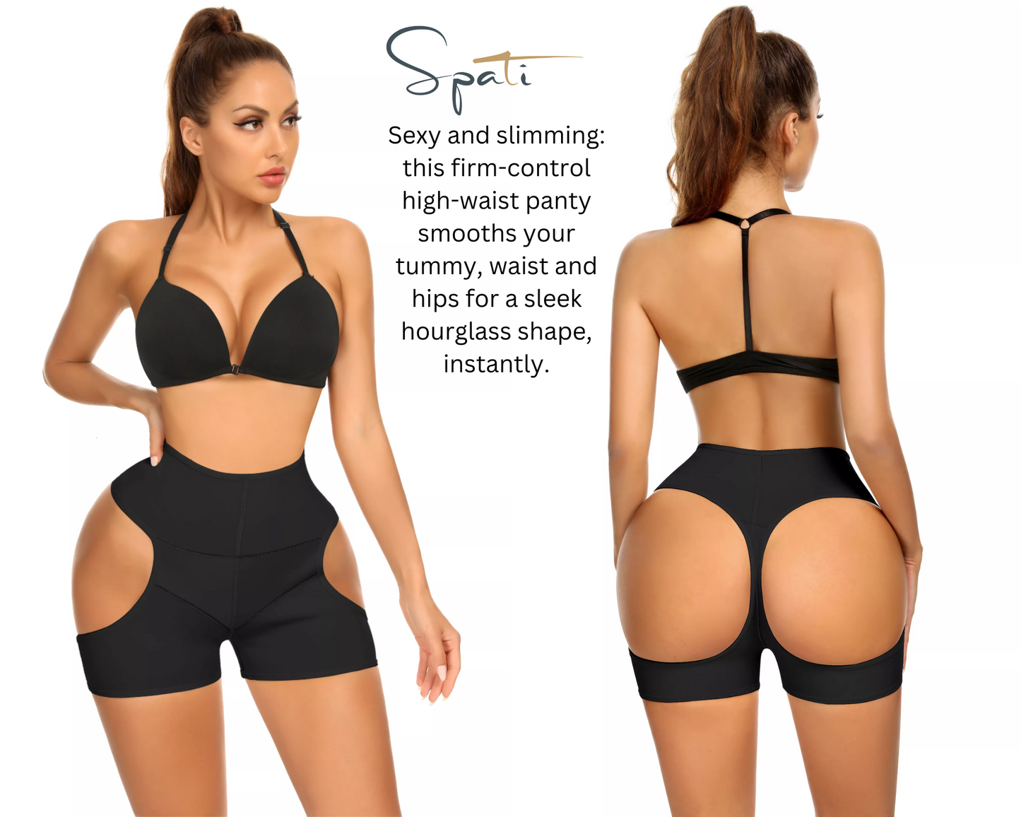 SPATI Women High Waist Slimming Shapewear Hip Shaper Buttocks Push up Shapewear