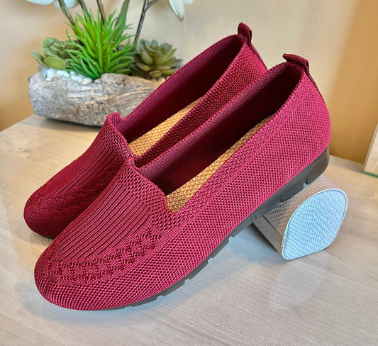 SPATI Women's Knitted Lightweight Flat Shoes Comfortable Loafers